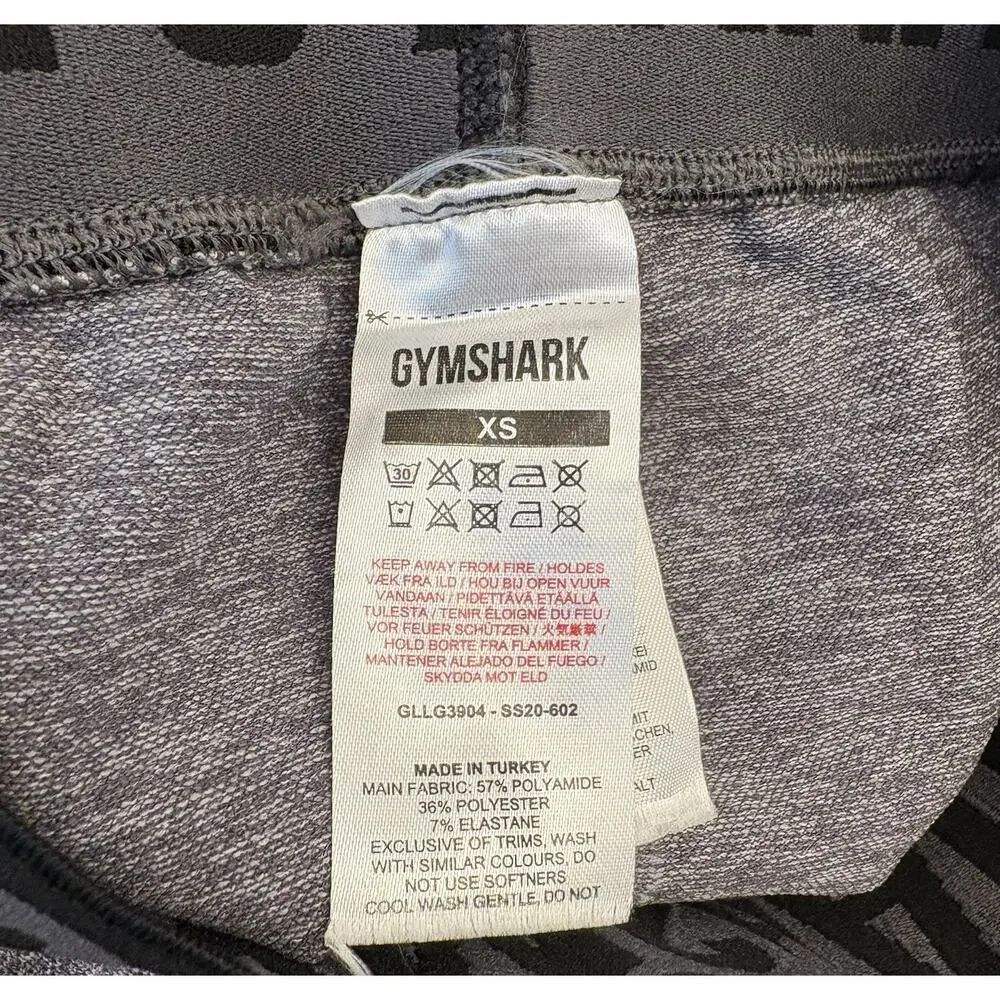 Gymshark Flex High Waisted Leggings Women’s XS Gray Marled Logo Waistband